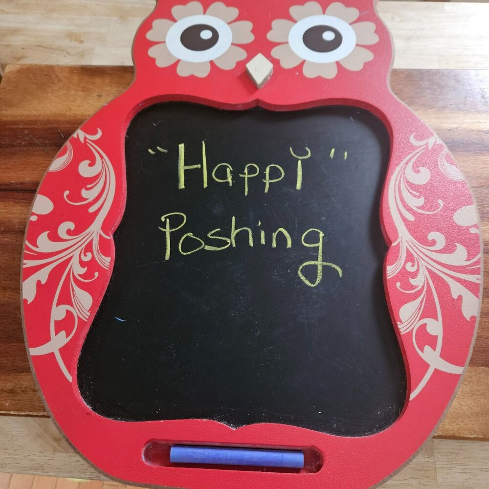hanging owl chalkboard decorative & functional piece for messages reminders,ect